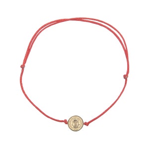 Saint Benedict Catholic inspirational adjustable red cord bracelet