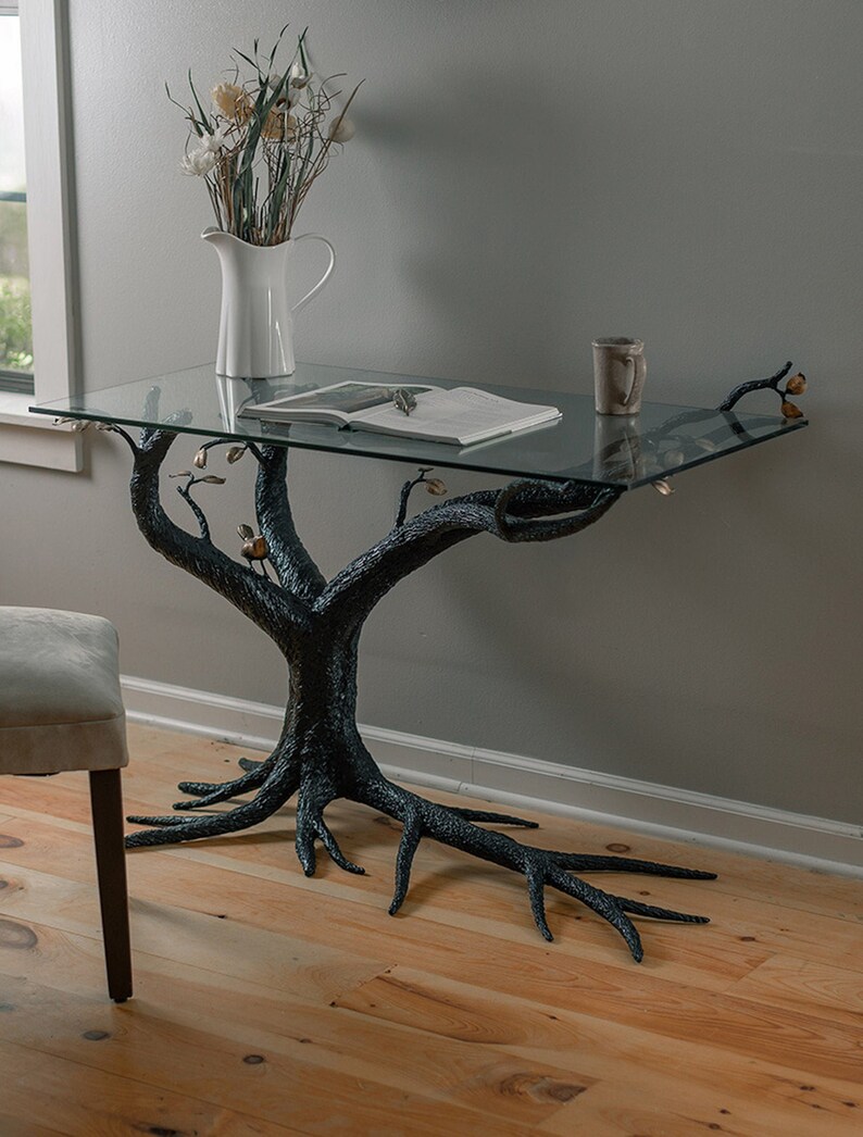 Wrought Iron Table With Rectangular Glass Top Decorative Etsy