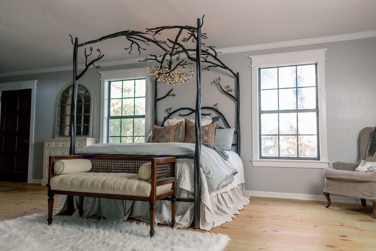 Unique Iron Handcrafted Fourposter Canopy Bed Frame Wrought Etsy