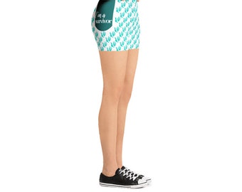 Teal Ribbon Ovarian Cancer Awareness Shorts