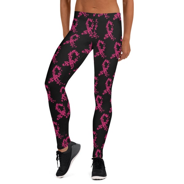 Sensibilisation au cancer du sein Leggings Cancer Sucks Cancer Leggings Cancer du sein Soutien Cancer du sein Ruban rose Cadeaux cancer Capri Leggings