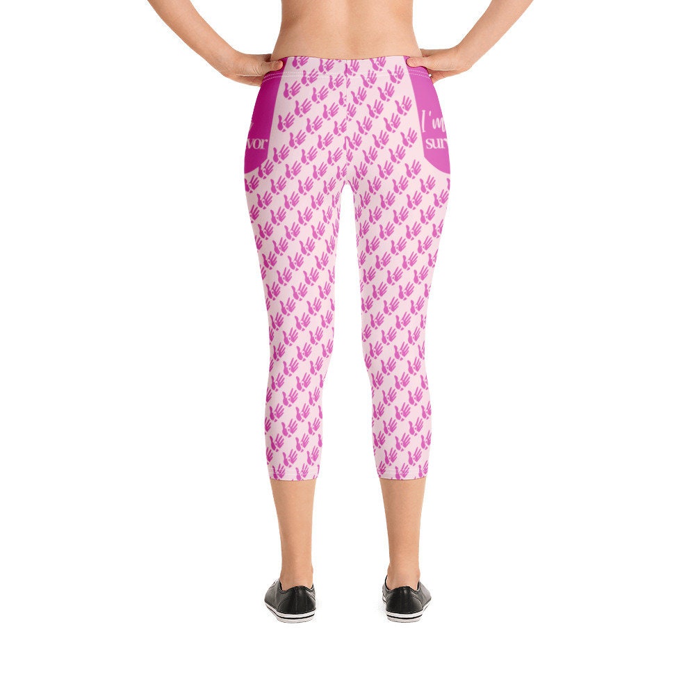 Discover Breast Cancer Capri Leggings Breast Cancer Survivor Leggings Breast Cancer Survivor Leggings Support Breast Cancer Awareness Pink Ribbon