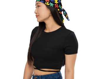 Autism Awareness Bandana - Puzzle Print Head Wrap, Autism Awareness Accessory, Puzzle Piece Special Needs Gift