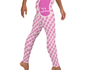 Breast Cancer Survivor Leggings: Pink Ribbon Support
