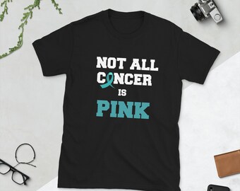 Teal Ribbon Ovarian Cancer Awareness T-Shirt, Unisex Support Gift
