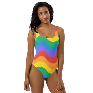 LGBTQ+ One-Piece Swimsuit Rainbow Gay Pride Women's Bathing Suite Rainbow Swimsuit Pride Apparel One-Piece Swimsuit One-Piece Swimsuit