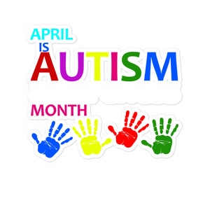 Mes de Concientización sobre el Autismo Pegatinas sin burbujas Abril es el Mes de Concientización sobre el Autismo Pegatina para parachoques para computadora portátil Pegatina para ventanas Calcomanía