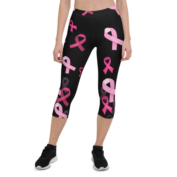 Breast Cancer Capri Leggings Breast Cancer Awareness Leggings Breast Cancer Survivor Leggings Support Breast Cancer Awareness