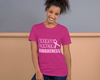 Breast Cancer Awareness T-Shirt, Survivor Ribbon, Soft Cotton Tee