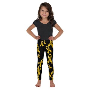 Spina Bifida Awareness 2T-6X Kids Leggings Spina Bifida Spina Bifida Yoga Pants Spina Bifida Gym Pants Cozy Black Comfy Black Leggings