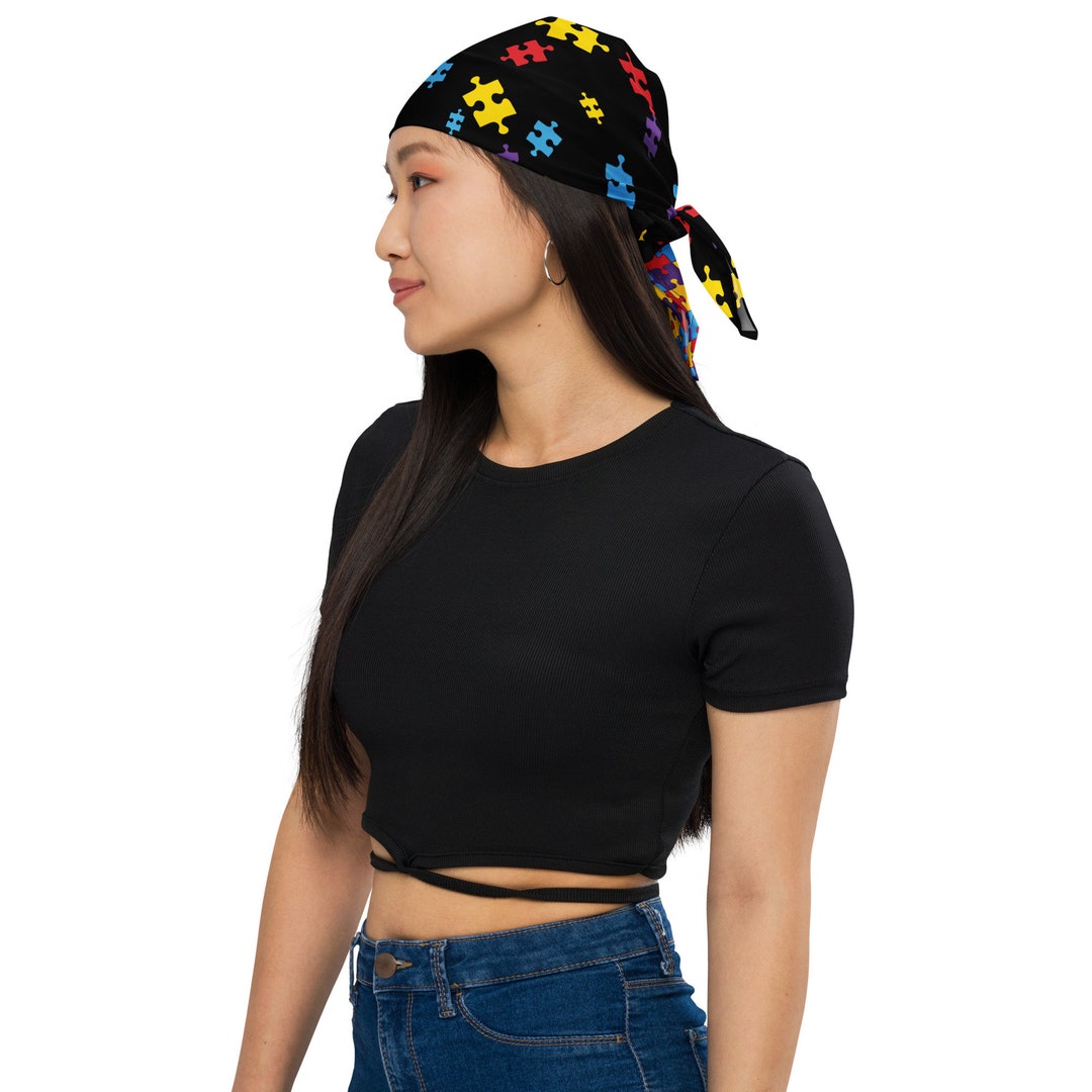 Autism Bandana Autism Head Wrap Autism Awareness Autism Apparel Autism ...