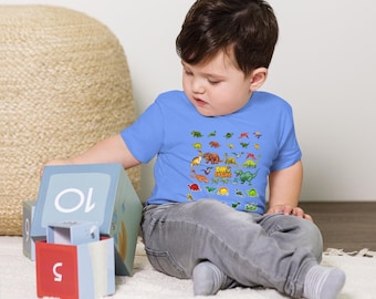 Toddler Dinosaur T-Shirt, Kids Dinosaur Print Gift, T-Rex Toddler Apparel