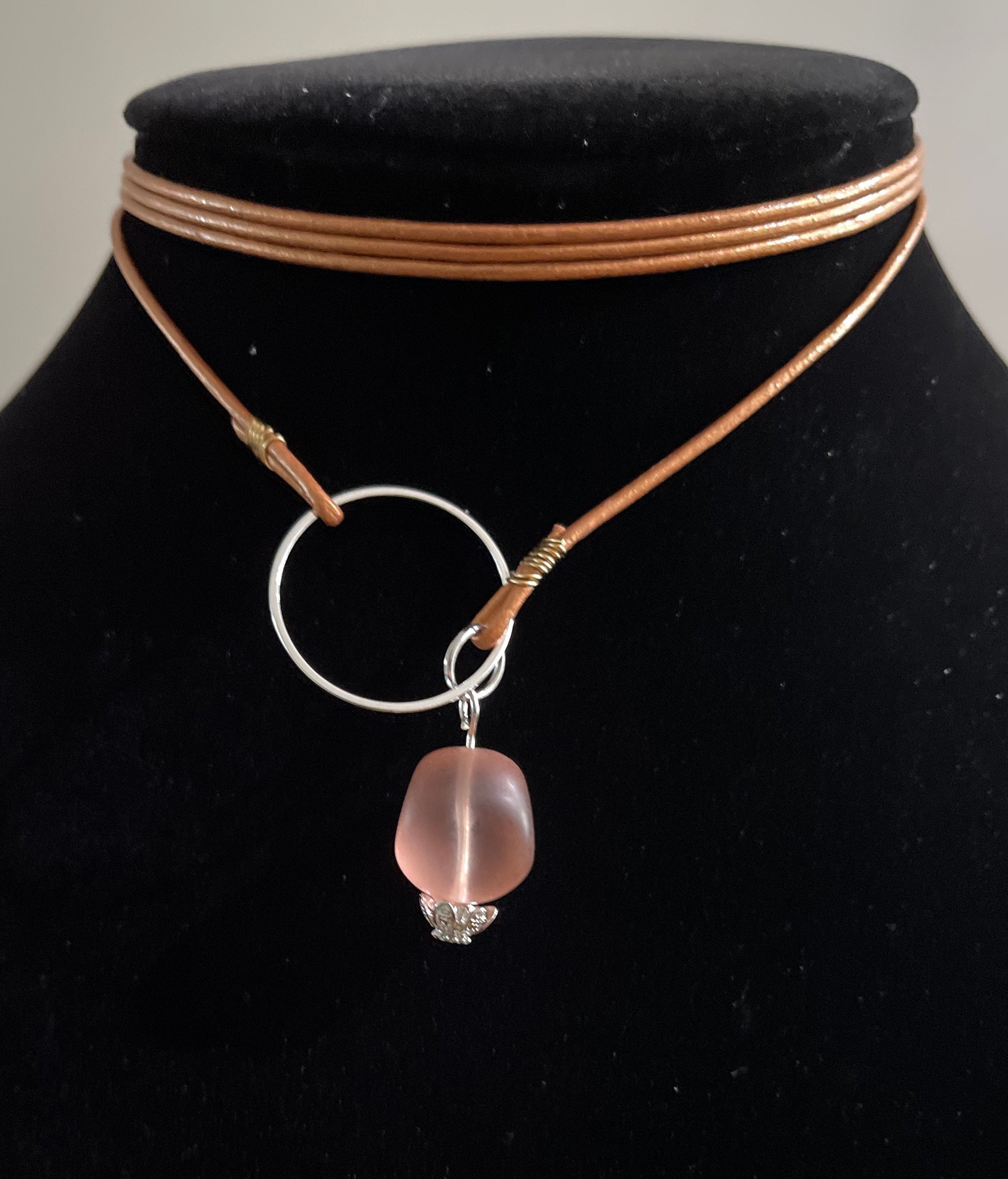 Lariat leather necklace or choker lariat necklace for women Etsy