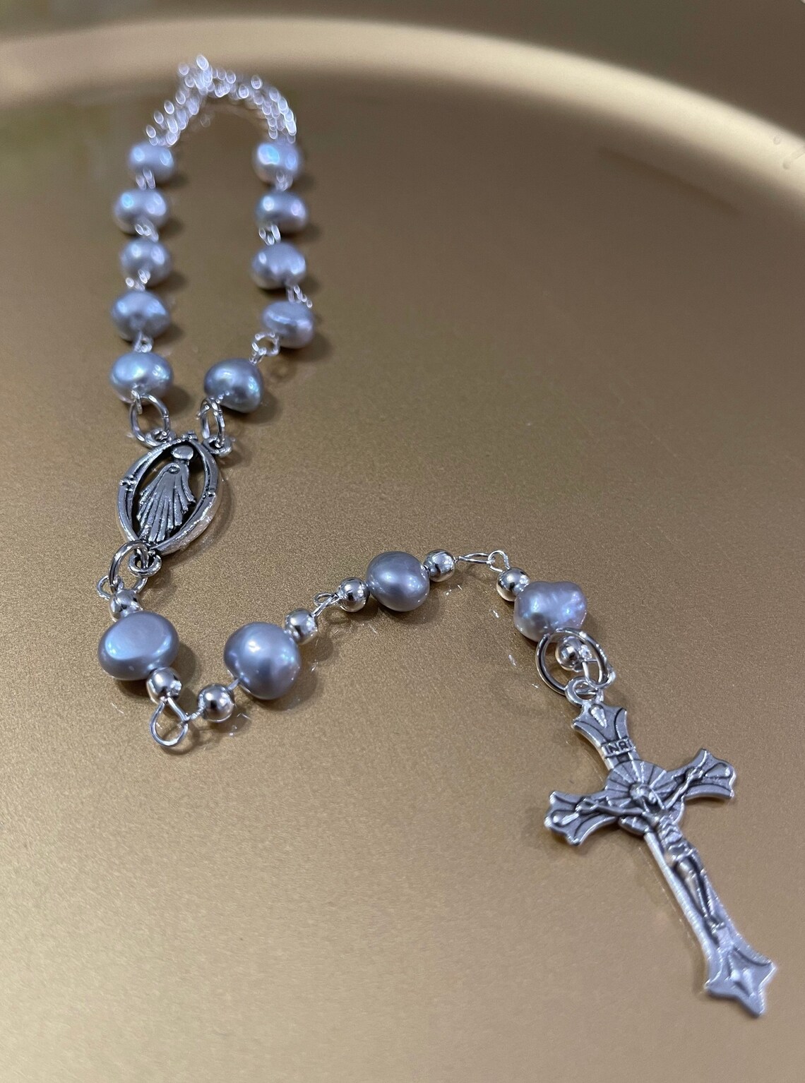 Lot De 4 Ornements De Voiture Chapelet Catholique - Croix, Perles, Pour Rétroviseur - Rose, Bleu, Noir, Blanc
