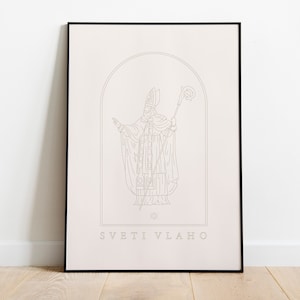 Saint Blaise digital illustration print