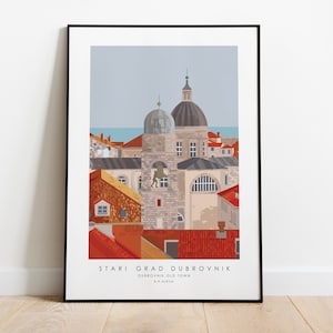Altstadt-Dächer 2.0. digitaler Kunstdruck, Poster Kunst, Kroatien Poster Kunst