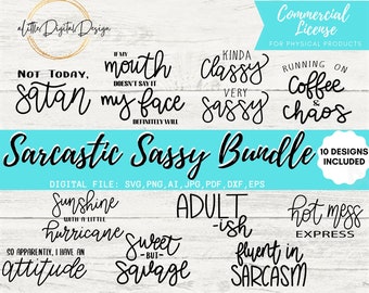 Sarcasm SVG, Sarcastic Svg, Sassy Svg, Svg Bundle, SVG, PNG, Svg Cut Files for Cricut, Funny Sayings for T Shirts, Sassy Sayings for Moms