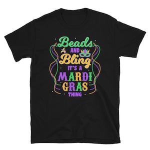 Koszulka z koralikami i błyskotkami Mardi Gras Thing
