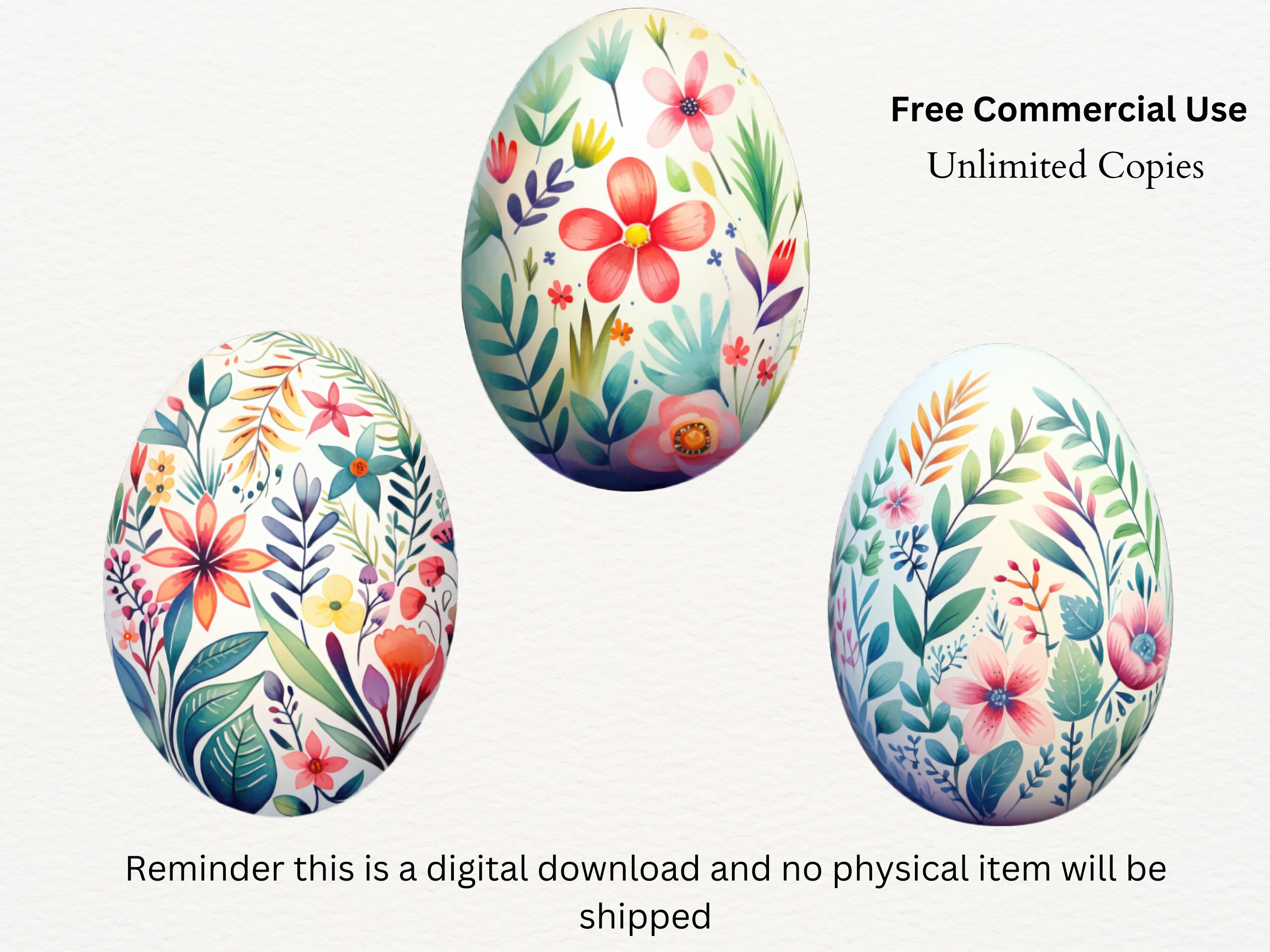 Watercolor Easter Egg Clipart Bundle, Pastel Colorful Spring ...