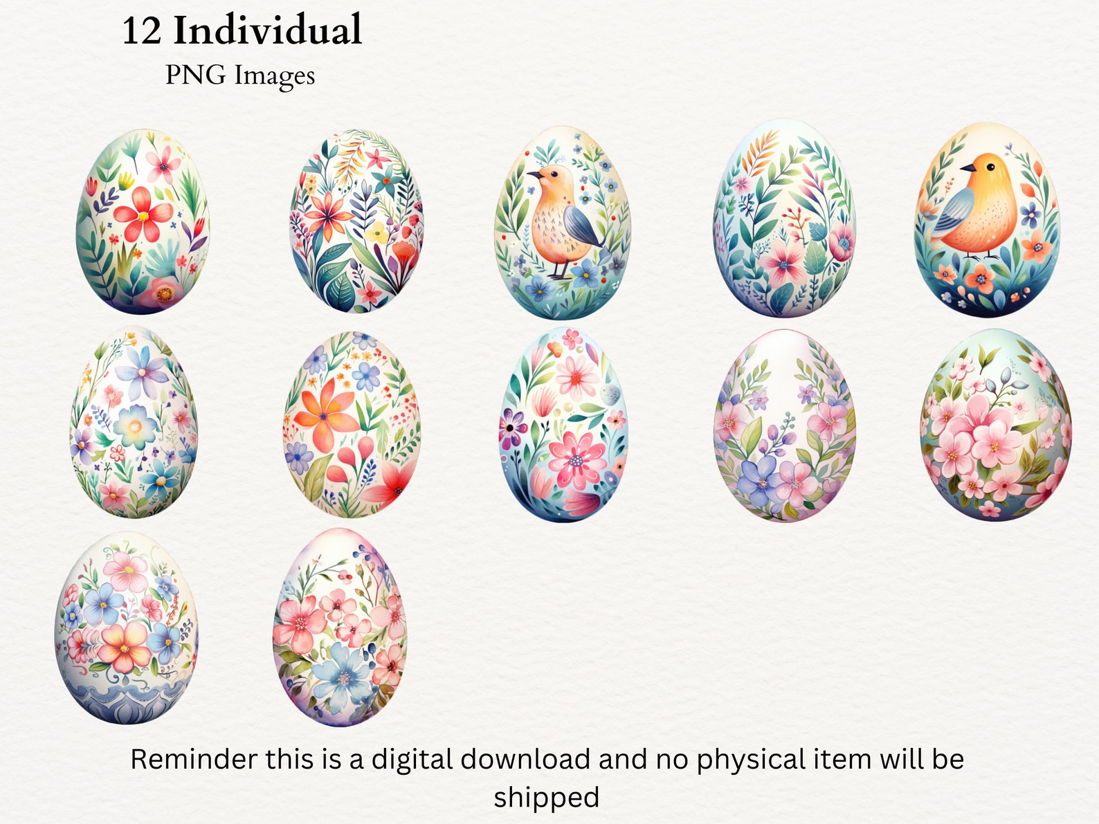 Watercolor Easter Egg Clipart Bundle, Pastel Colorful Spring ...