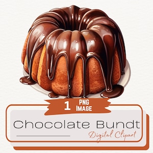 Einzelne Schokoladenkuchen Aquarell Clipart, süße Illustration, digitale Bäckerei Dessert PNG, Süßigkeiten Grafiken, digitaler Download