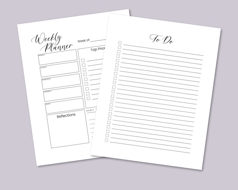 Daily Planner Printable Bundle 5 Day Hourly Planner Monday Though ...