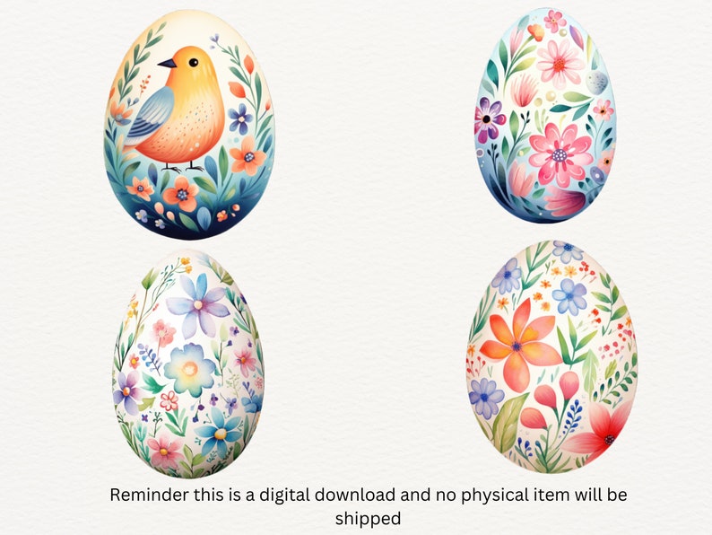 Watercolor Easter Egg Clipart Bundle, Pastel Colorful Spring ...