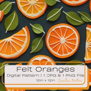 3D Kunstfilz Orange Scheiben Nahtloses Digitales Muster, Frische Sommer-Picknick-Snack-Wiederholung Fliesen-Illustration, Sommer Grill-Grillparty PNG JPG