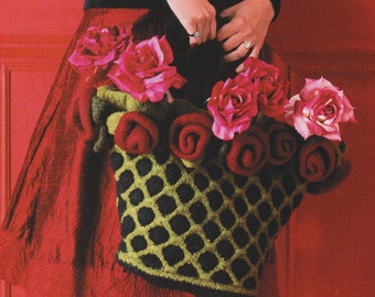 Womens Felted Bag Knitting Pattern Ladies Knitted Handbag PDF Instant Download