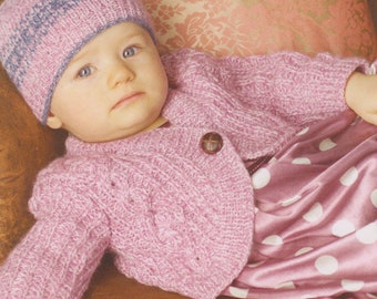 Babies Cardigan Cute Jacket Knitting Pattern Girls PDF Instant Download