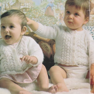 Baby Lacy Cardigans Knitting Pattern Girls Boys Jackets PDF Instant Download