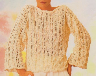 Vintage Knitting Pattern Women Pullover Ladies Blouse PDF Instant Download