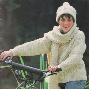 Childrens Sweater, Hat and Scarf Knitting Pattern Boys Girls PDF Instant Download