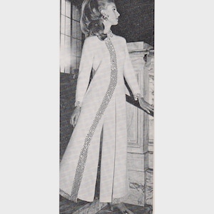 Vintage Knitting Pattern Ladies Evening Coat, Women Long Coat PDF Instant Download