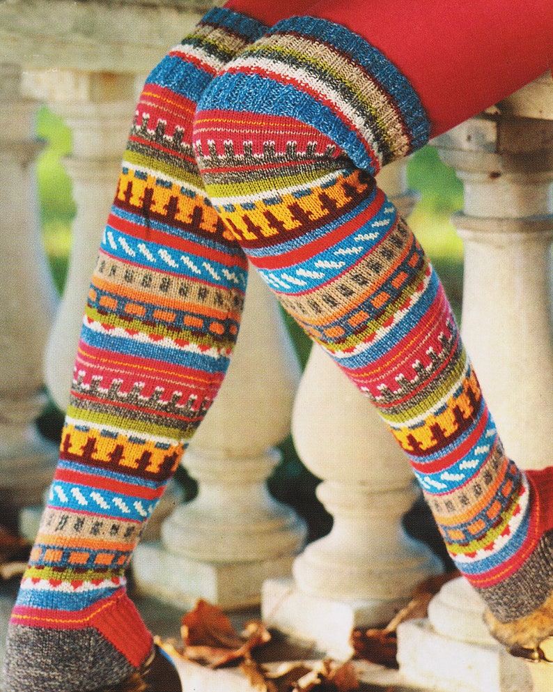 Womens Over the Knee Socks Knitting Pattern Ladies PDF Instant Download