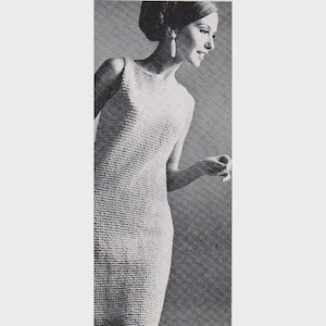 Ladies Vintage Knitting Pattern Evening Dress, Women Cocktail Dress PDF Instant Download