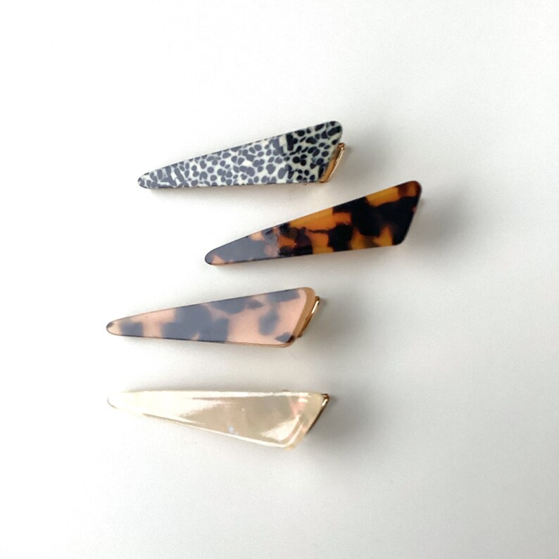 Triangle Hair cellulose Clips Acetate hair clips Hair Barrettes water drop resin Clips Acrylic clips Hair accessories for women image 3