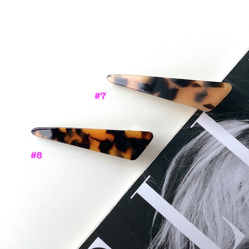 Triangle Hair cellulose Clips Acetate hair clips Hair Barrettes water drop resin Clips Acrylic clips Hair accessories for women image 4