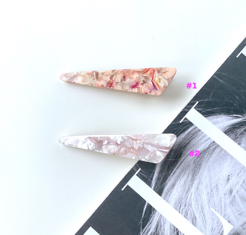 Triangle Hair cellulose Clips Acetate hair clips Hair Barrettes water drop resin Clips Acrylic clips Hair accessories for women image 7