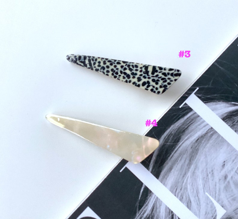 Triangle Hair cellulose Clips Acetate hair clips Hair Barrettes water drop resin Clips Acrylic clips Hair accessories for women image 6