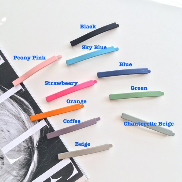 Matte Hair Pin, Acrylic Hair Barrette, Morandi Thin Bobby Pin, Korean Hair Accessories, Minimalist Clip, Color Hair Pins