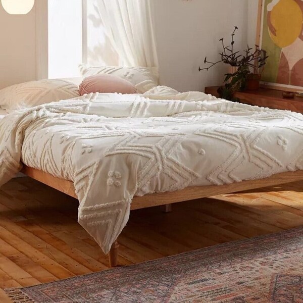 Ensemble de housse de couette en coton tufté de 3 pièces, literie boho de luxe King Queen Comforter Cover Set, décor de maison Boho, ensemble de literie de couette UO Bedding