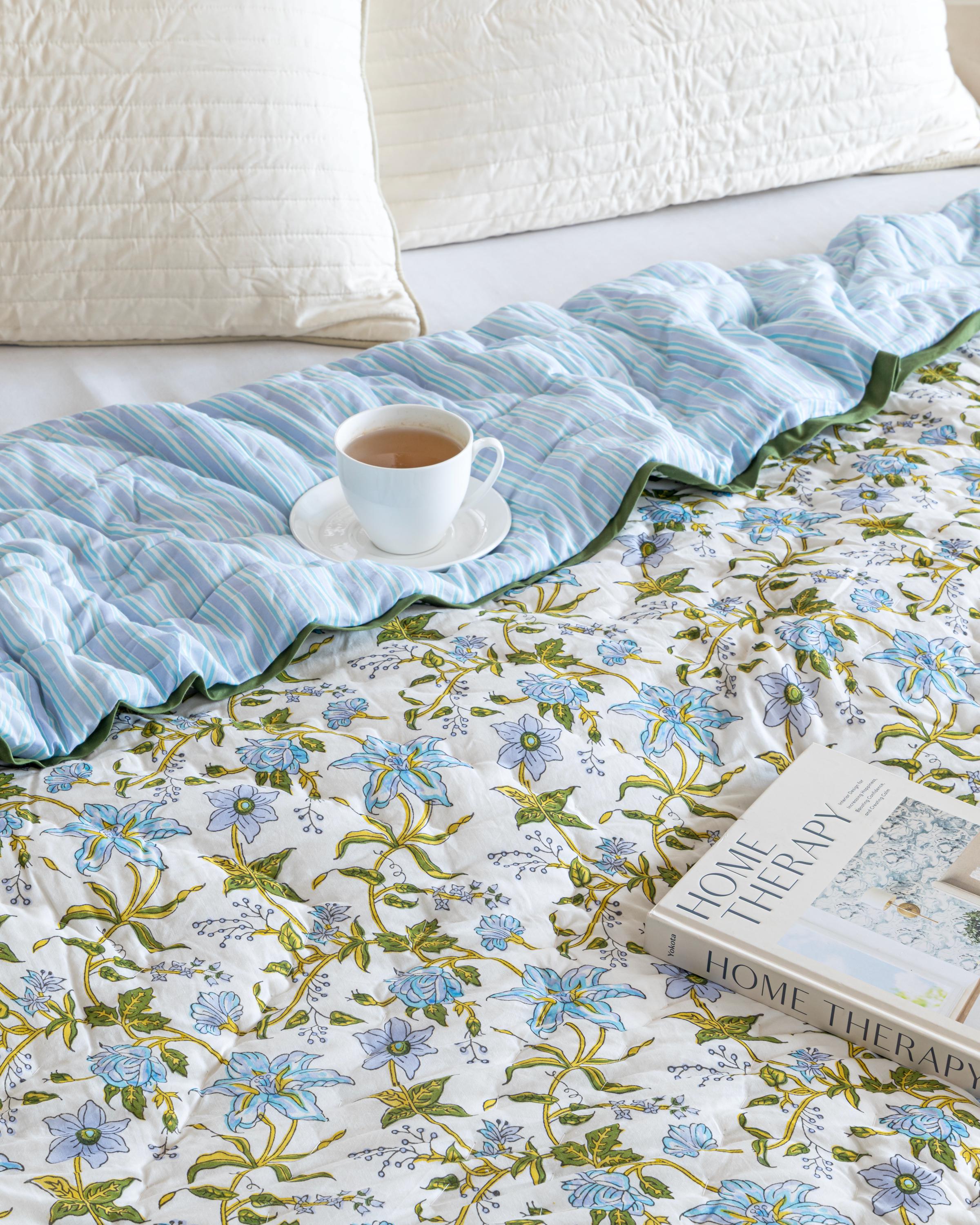 ⚓️模様ビンテージ毛布ブルーZAMBAITICOPERTIFICIO ITALY ビンテージ20's30's○PENDLETONネイティブ柄ウールブランケット