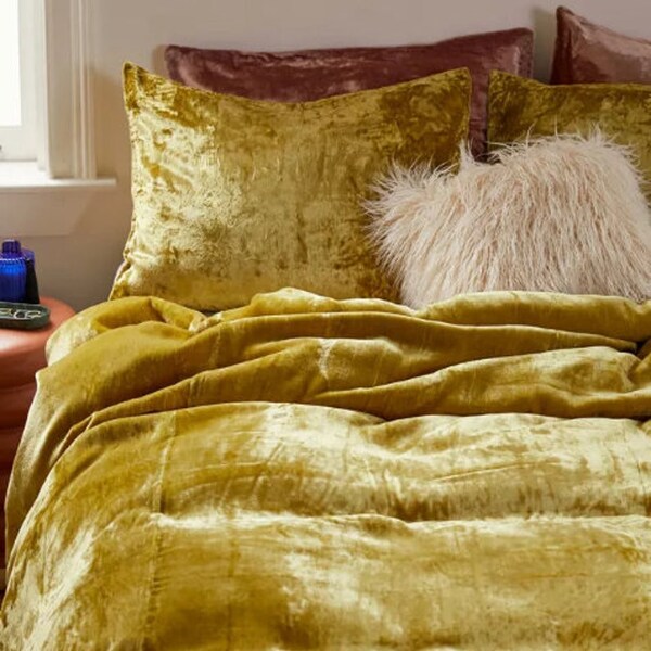 Green Velvet Duvet Cover Etsy