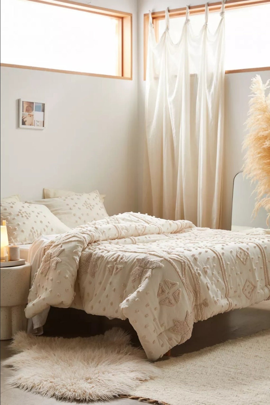 3 Pcs Cotton Tufted Duvet Cover Full Duvet Cover Boho Bedding Etsy