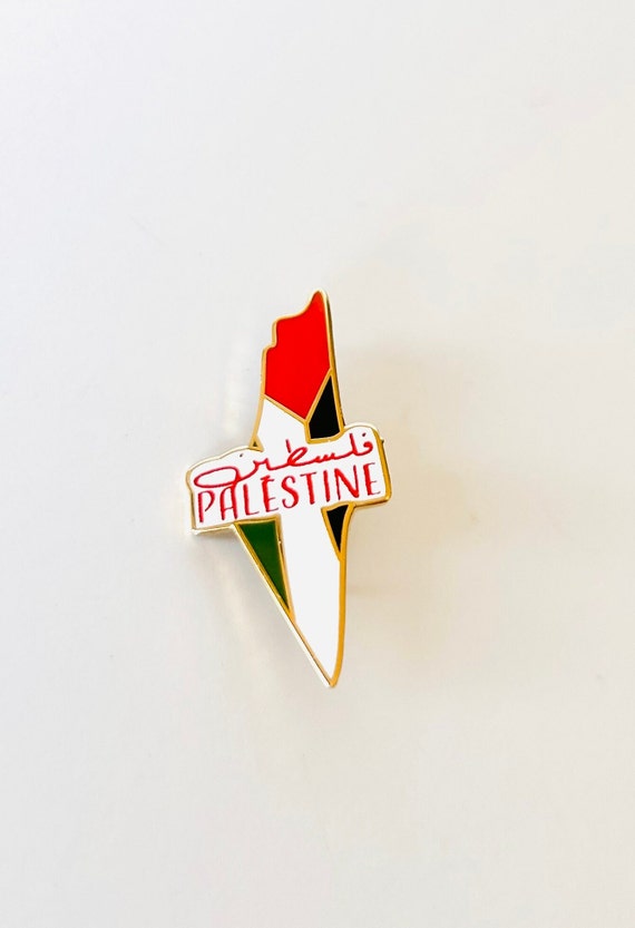 High Quality Gold Enamel Flag Lapel Pin Badge Palestine Country