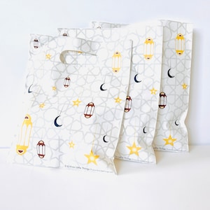 Goodie Bags with Crescent, Stars and Lantern Pattern Islamic Goodie Bags Ramadan Treat bag Eid Goodie Bags Muslim Goodie bags (60 Bags)