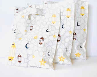 Goodie Bags with Crescent, Stars and Lantern Pattern Islamic Goodie Bags Ramadan Treat bag Eid Goodie Bags Muslim Goodie bags (60 Bags)