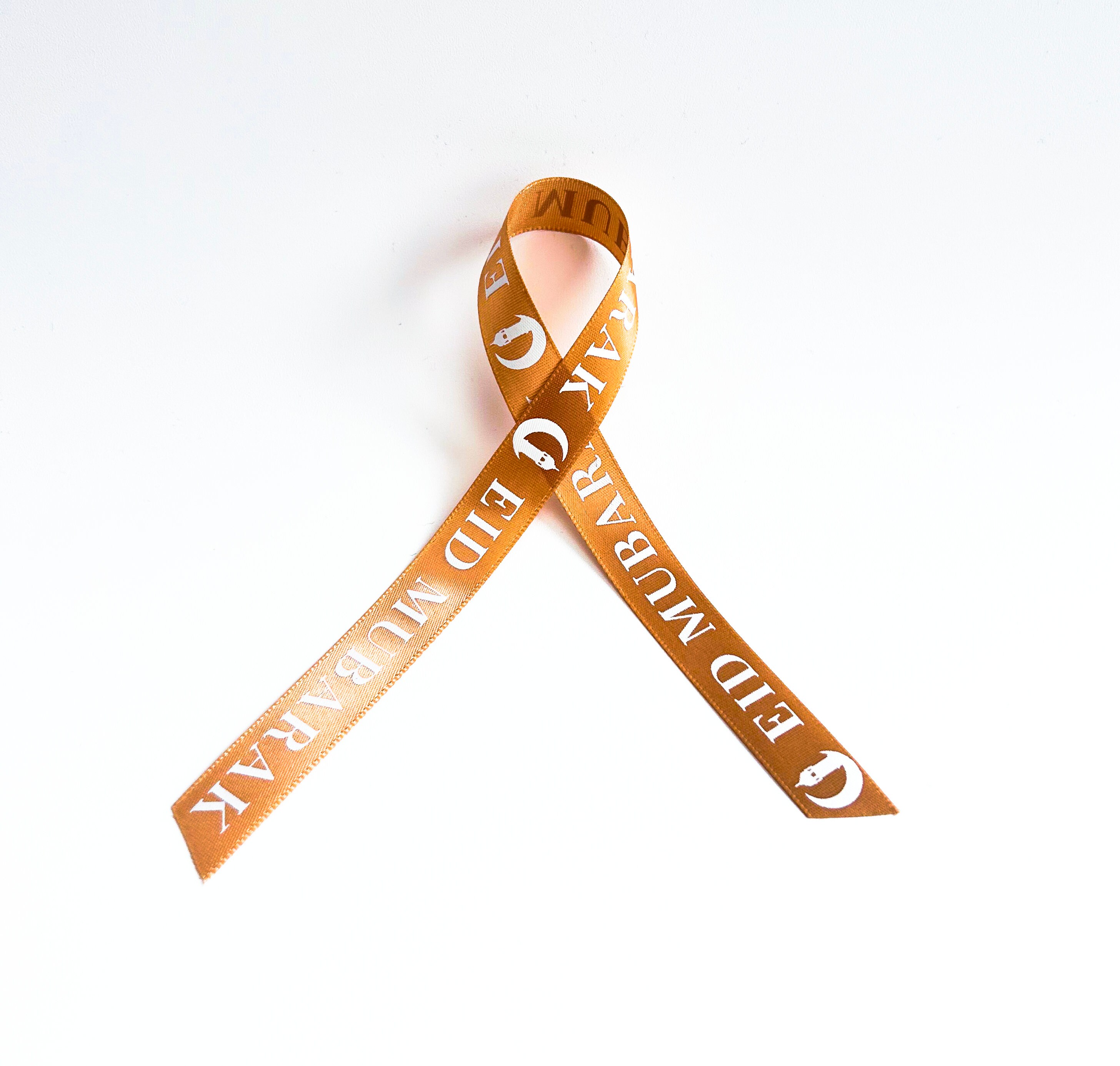Eid Mubarak Brown/caramel Satin Eid Ribbon Islamic Ribbon Muslim Ribbon ...