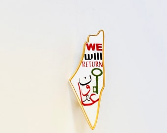 Palestine Lapel Pin Palestinian Pin will Return Pin Badge Collectible Palestinian Brooch Palestinian Decoration Art Palestine Map